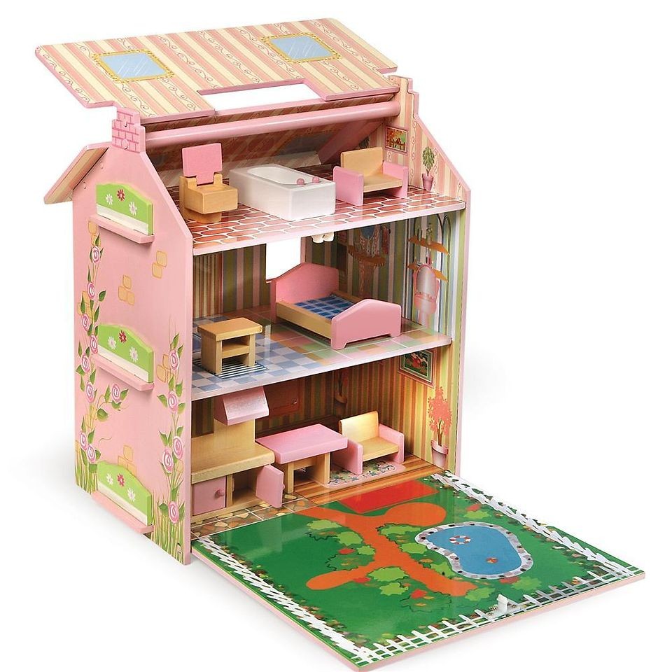   Ivy Cottage Dollhouse + Furniture Pretend Play Doll House Kids Toy