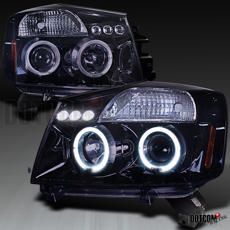   TITAN ARMADA HALO LED PROJECTOR HEADLIGHTS (Fits Nissan Titan 2005