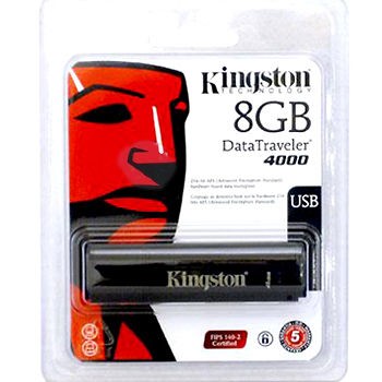   Kingston DataTraveler 4000 8GB Secure USB Flash Drive 256 bit  AES