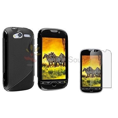   Line Rubber TPU Case Cover+Protector Guard For T Mobile HTC Mytouch 4G