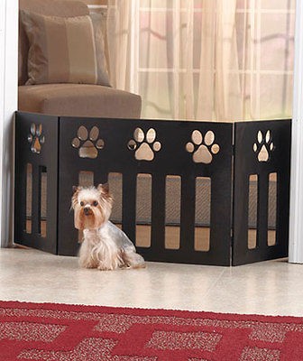 New Wooden Paw Print Pet Gate kitty Cat Puppy Dog Home Decor