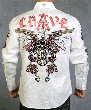 Crave by Rebel Spirit Mens Long Sleeve Shirt NWT C007 White