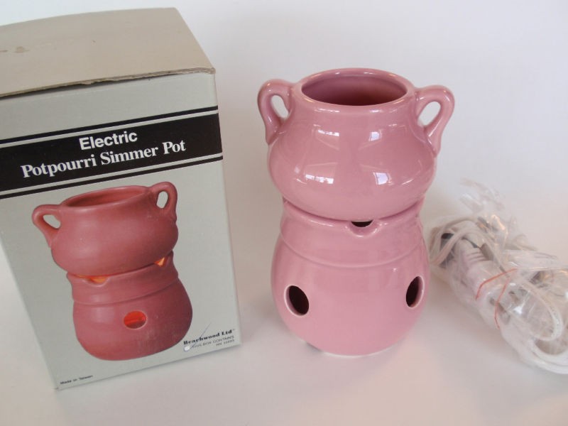 Vintage Electric Stoneware Potpourri Simmer Pot Beachwood Ltd CREAM TAN  COLOR