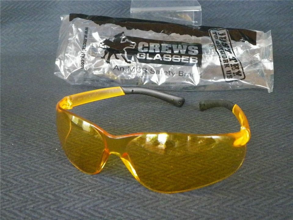   Safety Glasses Marksman Sharpshooter Amber Protective Crews Bearkat