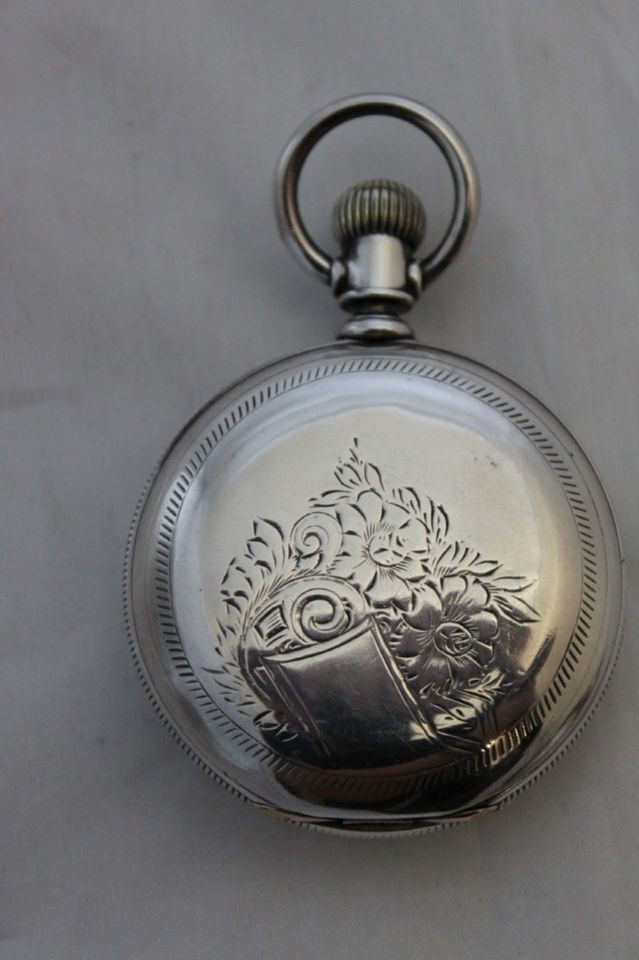 1881 Waltham Vintage Pocket Watch A3832 Silver Fahys Coin Antique 