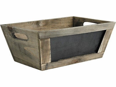 WOODEN CHALKBOARD TRUG FRENCH FARMHOUSE CHIC RUSTIC HERB PLANTER BOX 