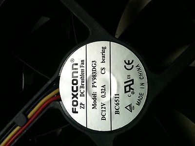 Brushless Cooling Fan FOXCONN PV983DG3 DC12V 0.32A 3 Wires NEW