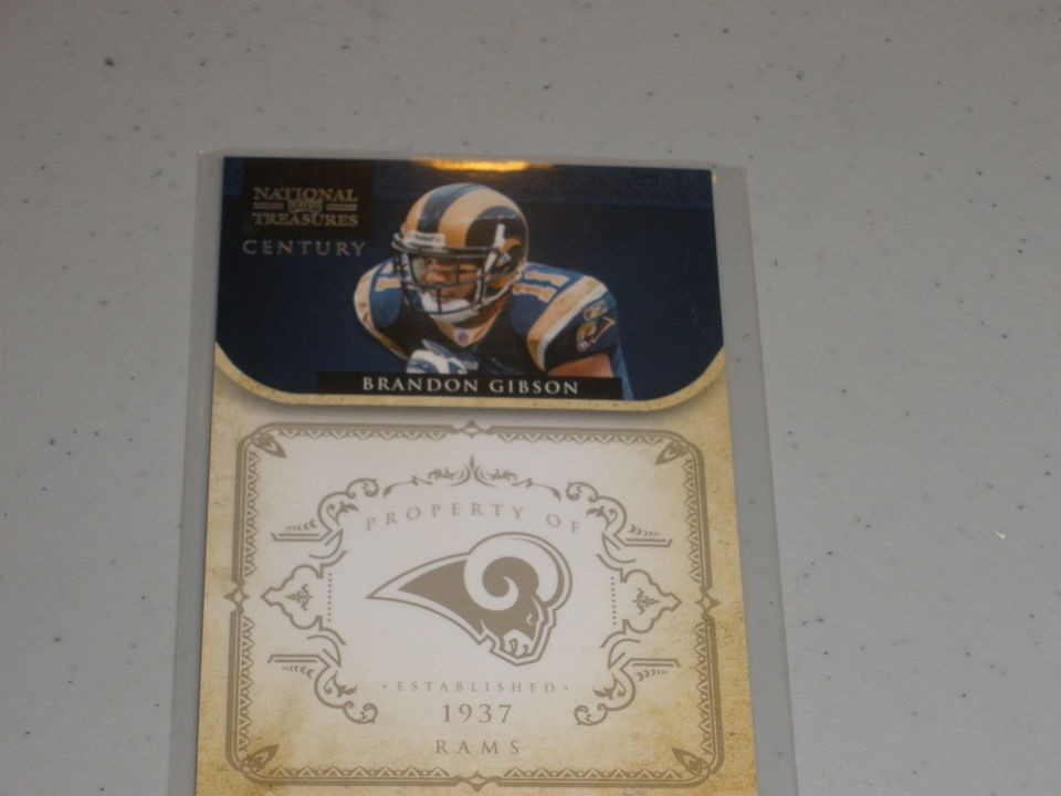   National Treasures Football Silver Century 135 Brandon Gibson /25