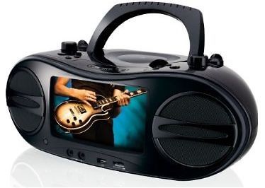 GPX BD707B Portable Music and Movie System Boombox with 7 LCD DVD 