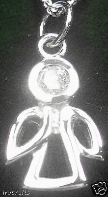 Sterling Silver Guardian Angel Kids Childs Pendant Necklace Irish 