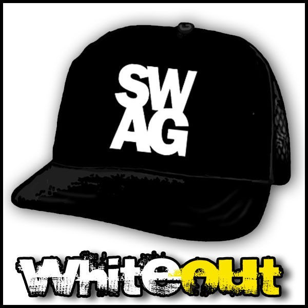 SWAG SWAGGA STREET SLOGAN HIP HOP DUBSTEP BLACK TRUCKERS CAP MESH 