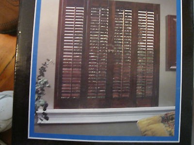   Colonial Mahogany Bass Wood Louver Interior Shutters 27  29 x 24 L