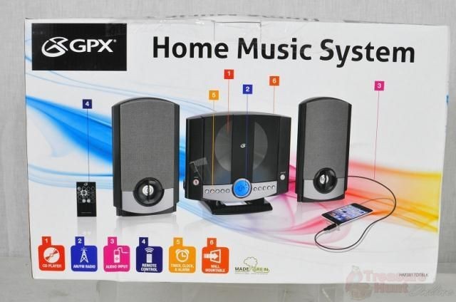 GPX HM3817DTBLK Vertical Home Music System with CD Player (Black)