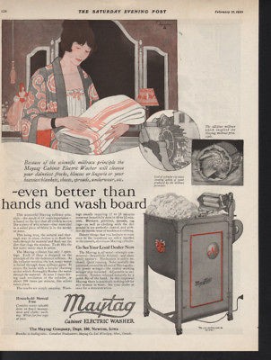 1920 MAYTAG TIMMINE WASHING MACHINE HOME APPLIANCE AD