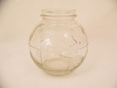 Vintage Old Globe Earth Ball Glass Canning Jar Wax Seal