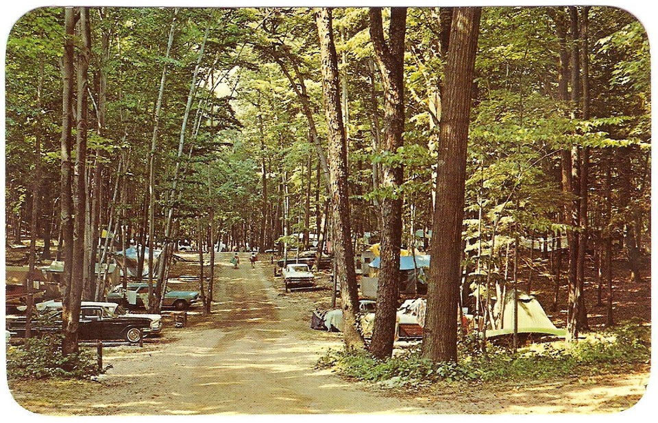 1960s MICHIGAN CAMPGROUND Tent TRAVEL TRAILER Automobile CAMPING 