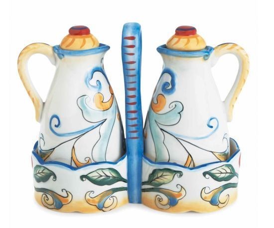 Fitz & Floyd RICAMO ACCESSORIES Oil/Vinegar Cruet Set   NIB