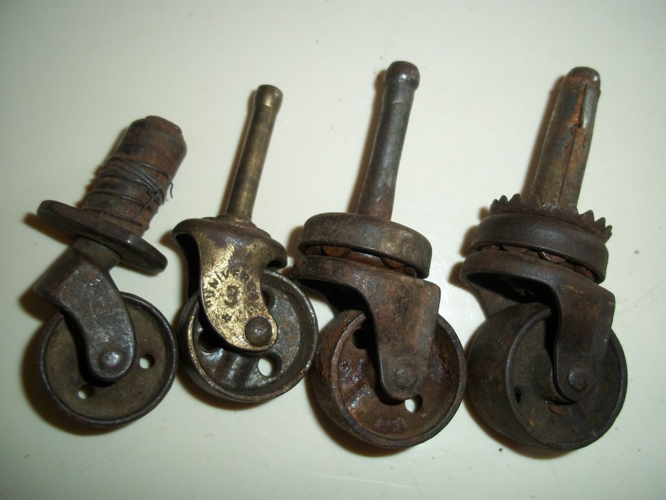 OLD ANTIQUE METAL WHEELS FURNITURE INDUSTRIAL CASTERS~STEAMPUNK~B LOT 