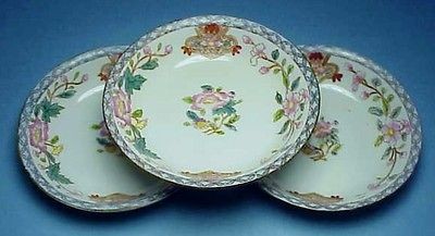   FRUIT DESSERT SAUCE BOWLS 1912 ANTIQUE VTG NORITAKE DERBY FLORAL CHINA