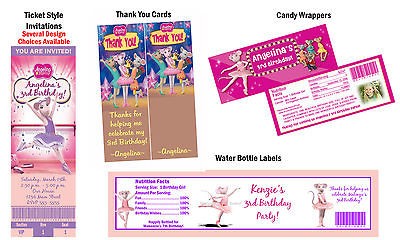 Angelina Ballerina ~ Birthday Party Ticket Invitations, Supplies, and 