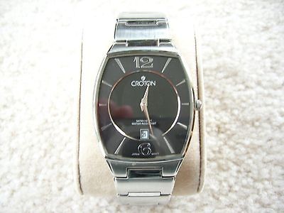 Mens Croton (Ultra Thin) Analogue Quartz Watch With Stainless Steel 