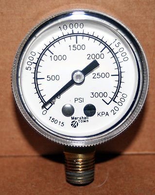 3000 PSI 2DIAL 1/4NPT PRESSURE GAUGE MARSHALL TOWN