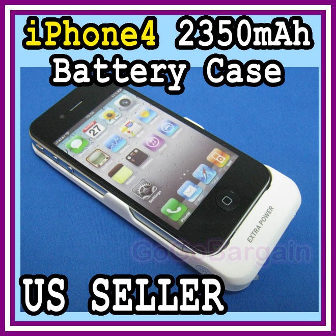 TRAVEL POWER BATTERY PACK EXTEND BACKUP RECHARGEABLE CASE FOR iPHONE 4 