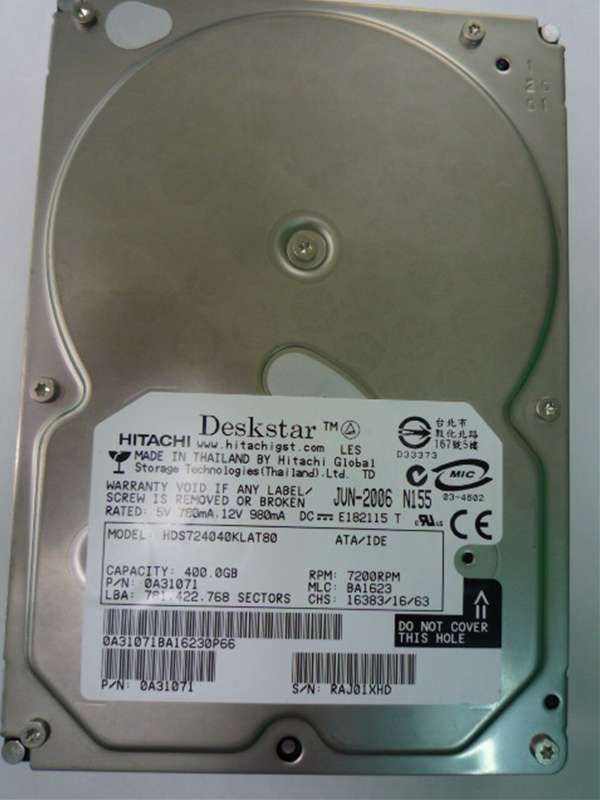 Hitachi Deskstar 400 GB,Internal,72​00 RPM,3.5 (HDS724040KLAT​80 