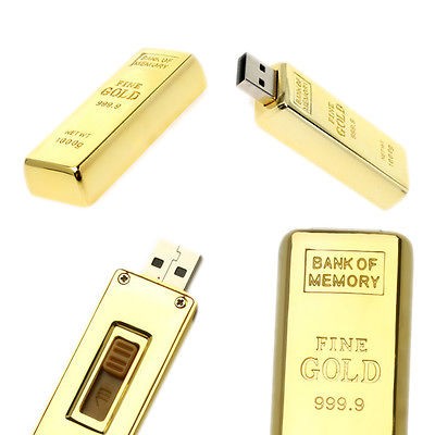 Hot sell Gold Bar USB 2.0 Flash Memory Stick Drive 128GB Hot selling