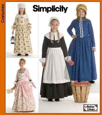   Pilgrim costume PATTERN dress 3725 Patriot Hat Thanksgiving Bonnet 3 6