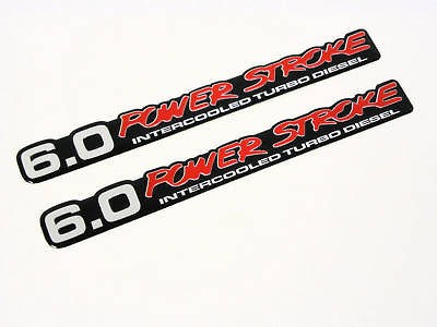 FORD F250 F350 6.0L POWERSTROKE ENGINE EMBLEMS PAIR