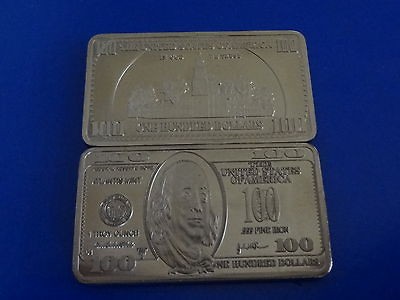   IRON $100 dollar bill bullion bar .999 fine/ingot/pur​e/ounce/RARE