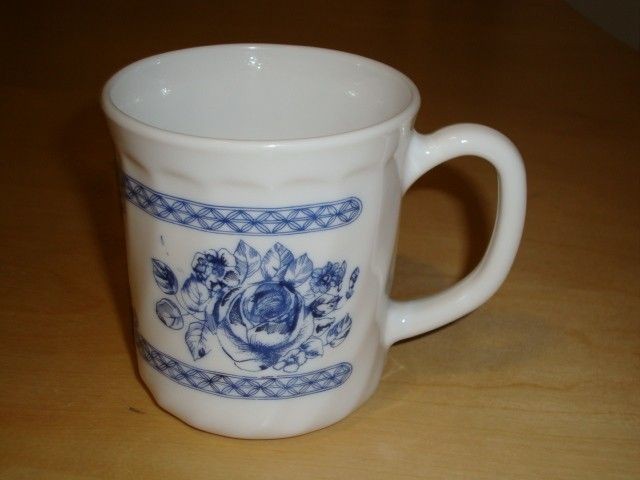 ARCOPAL France HONORINE Blue Floral Cup COFFEE MUG