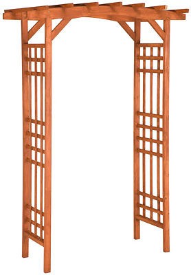   JN 56T Jennings Basic Straight Top Cypress Wood Lattice Garden Arbor