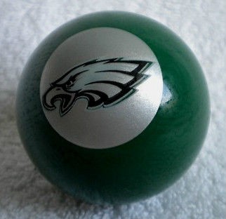 PHILADELPHIA EAGLES GREEN HOME PHILI AWAY NFL BILLIARD POOL CUE BALL 8 