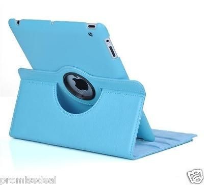 IPAD CASE 360 degree smart BLUE cover case for apple ipad 3/2+Stylus 