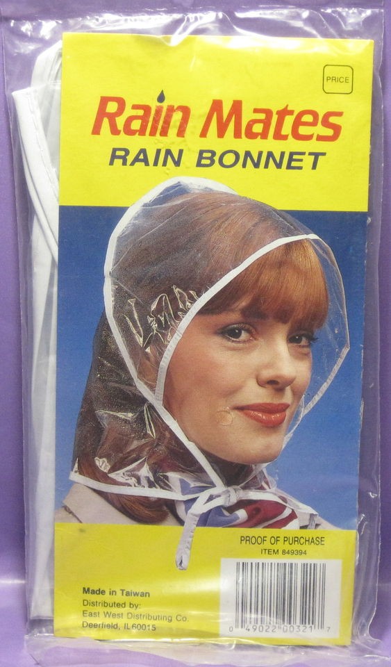 VINTAGE RAIN BONNET RAIN MATES CLEAR RAIN HAT