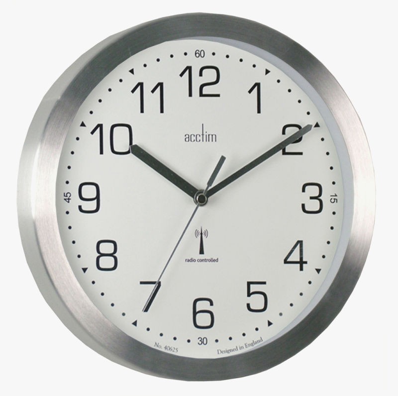 ACCTIM RADIO CONTROLLED MASON SILVER OFFICE WALL CLOCK