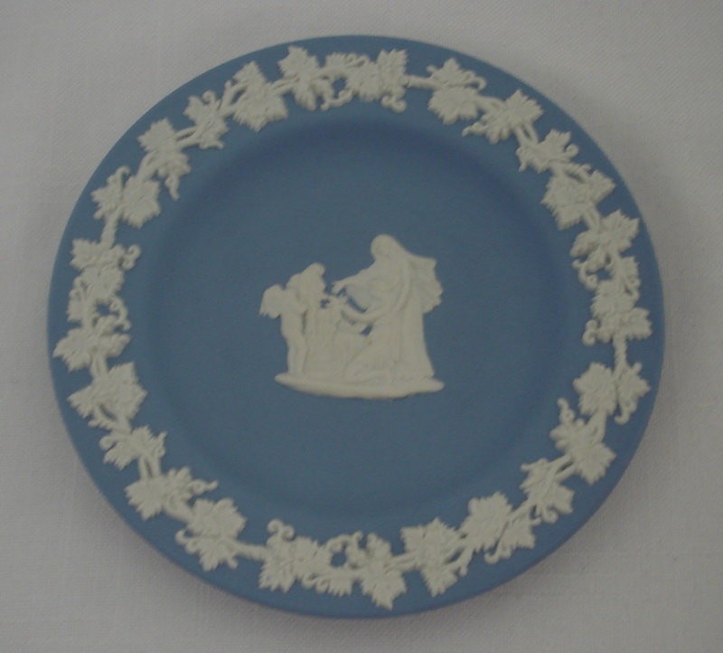 Wedgewood Blue Jasperware Pin Dish Classical Design