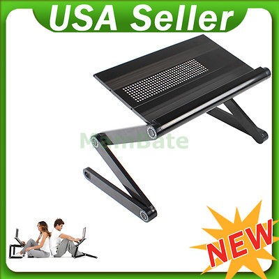 Adjustable Vented Portable Folding Aluminum Laptop Notebook PC Table 