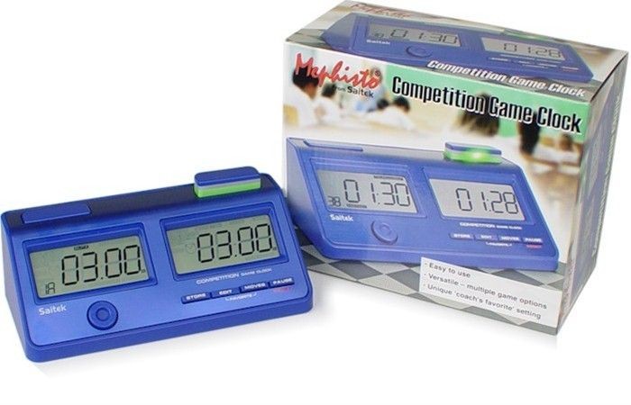 Chess Clock Saitek Mephisto Competition Scholastic Game Clock Blue 