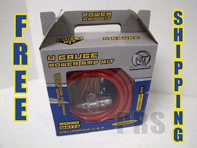 BULLZ AUDIO 4 GAUGE CAR SUB AMP / AMPLIFIER POWER WIRING INSTALL KIT 