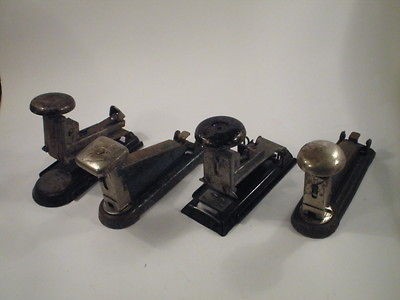 VINTAGE ANTIQUE LOT 4 STAPLER DESK TOOLS