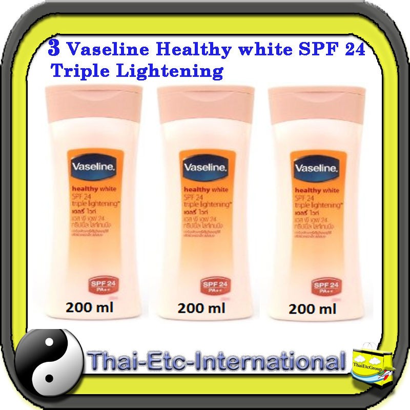 200ml VASELINE HEALTHY WHITE WHITENING SPF 24 TRIPLE LIGHTENING 