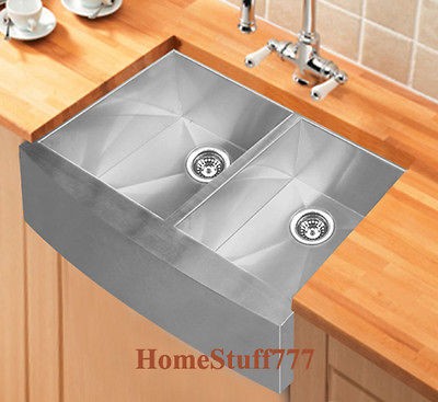 33DB BL Stainless Steel Farmhouse Apron Kitchen Sink A