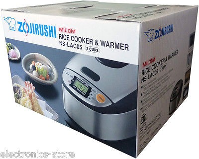 ZOJIRUSHI NS LAC05 Stainless Steel Rice Cooker 3 Cup NEW