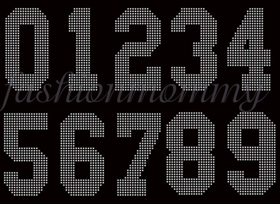 Jersey NUMBER 6 inch Tall Rhinestone Custom Personalized Transfer 