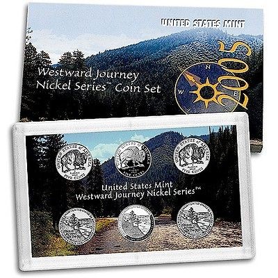 2005 S Westward Journey 6 Coin Nickel Set, Proof/Uncircul​ated, Mint 