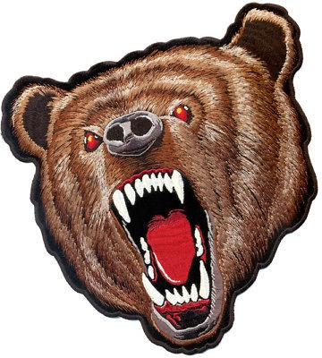 BEAR LARGE BACK PATCH AWESOME EMBROIDERED For BIKER NEW