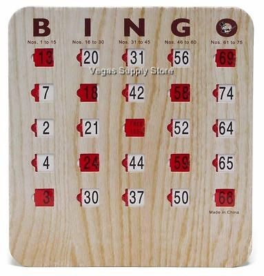   Bingo Wood Grain Shutter Slide Cards   Deluxe 5 Ply   Item # 65 0004